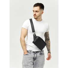 Мужская сумка бананка Sambag Harvi черная 24×16×6 см (88213001m)