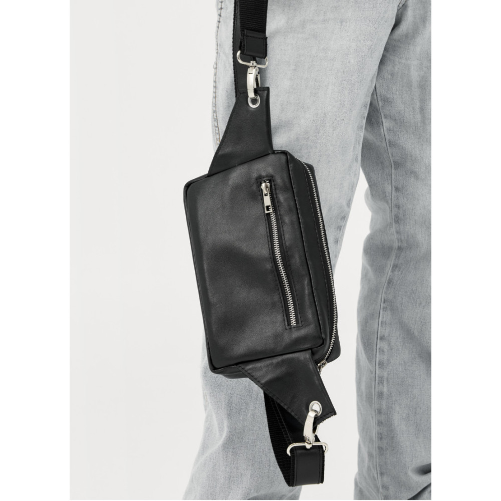 Чоловіча сумка бананка Sambag HARVI чорна 24 × 16 × 6 см (88213101m)