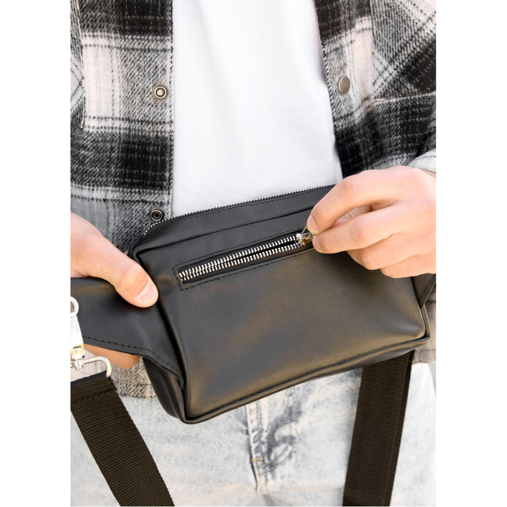 Чоловіча сумка бананка Sambag HARVI чорна 24 × 16 × 6 см (88213101m)