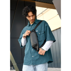 Мужская сумка через плечо бананка Sambag Holster MSH черная 36×14×4 см (87113001m)