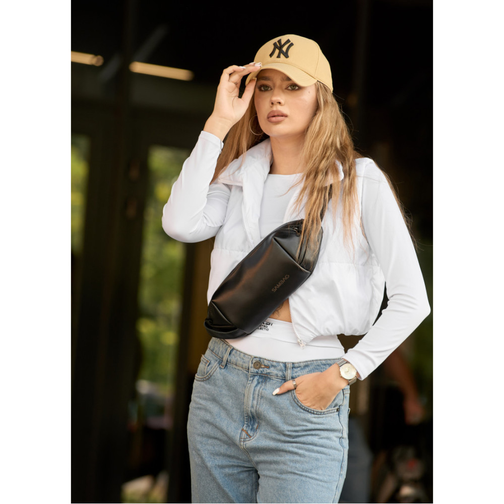 Жіноча сумка бананка Sambag Holster MSH чорна 36 × 14 × 4 см (87119101)