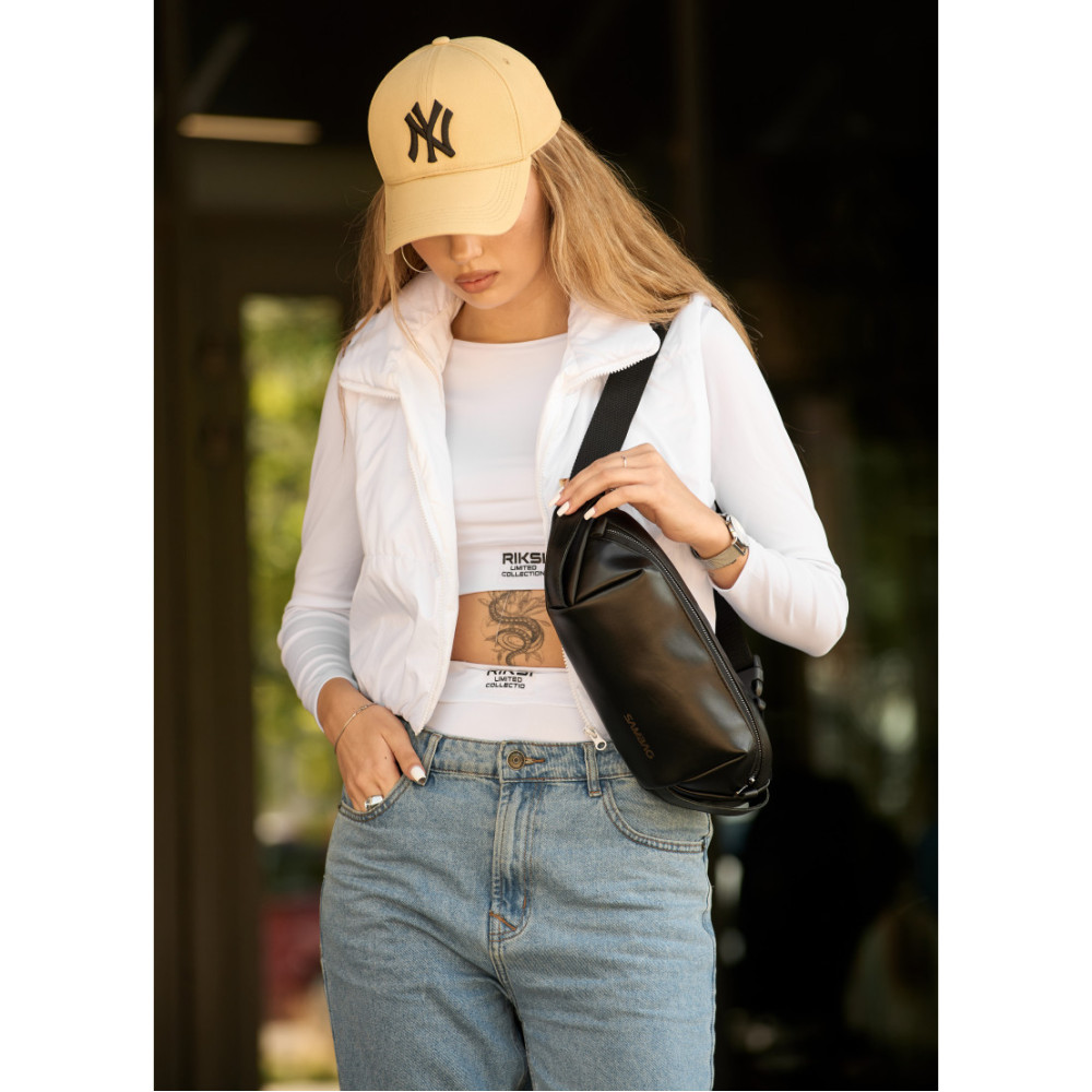 Жіноча сумка бананка Sambag Holster MSH чорна 36 × 14 × 4 см (87119101)