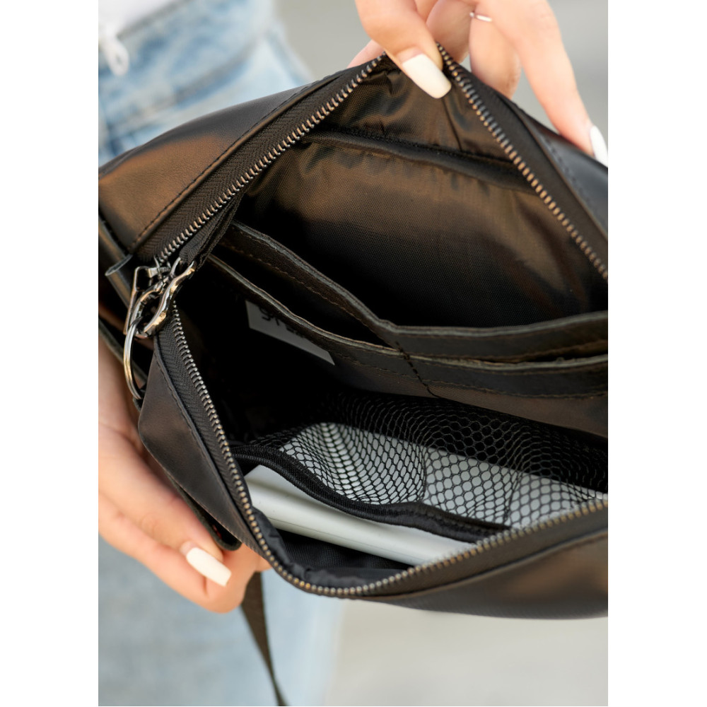 Жіноча сумка бананка Sambag Holster MSH чорна 36 × 14 × 4 см (87119101)