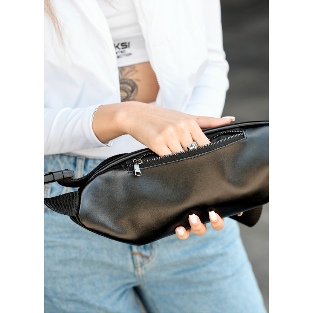 Жіноча сумка бананка Sambag Holster MSH чорна 36 × 14 × 4 см (87119101)