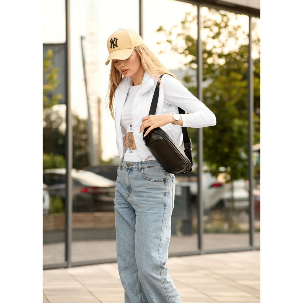 Жіноча сумка бананка Sambag Holster MSH чорна 36 × 14 × 4 см (87119101)