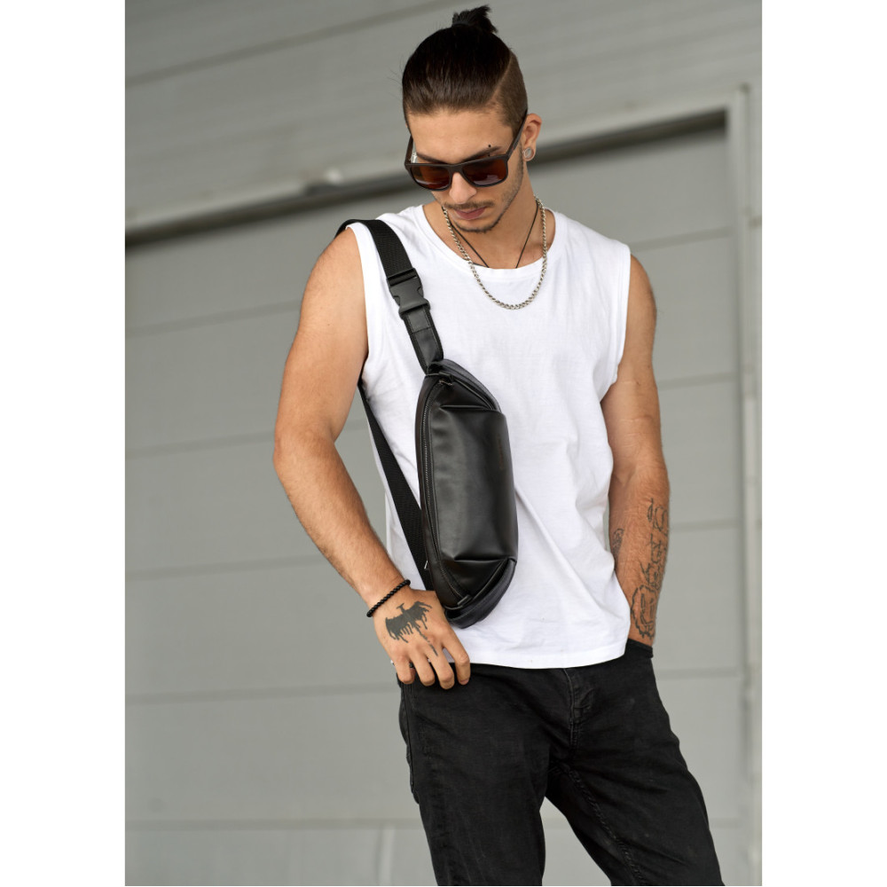 Мужская сумка бананка Sambag Holster MSH чорна 36  × 14 × 4 см (87119101m)