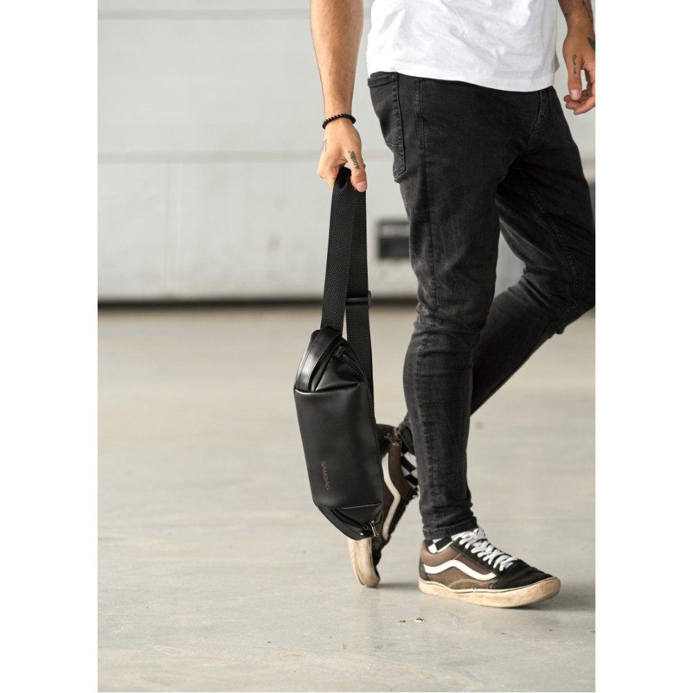 Мужская сумка бананка Sambag Holster MSH чорна 36  × 14 × 4 см (87119101m)
