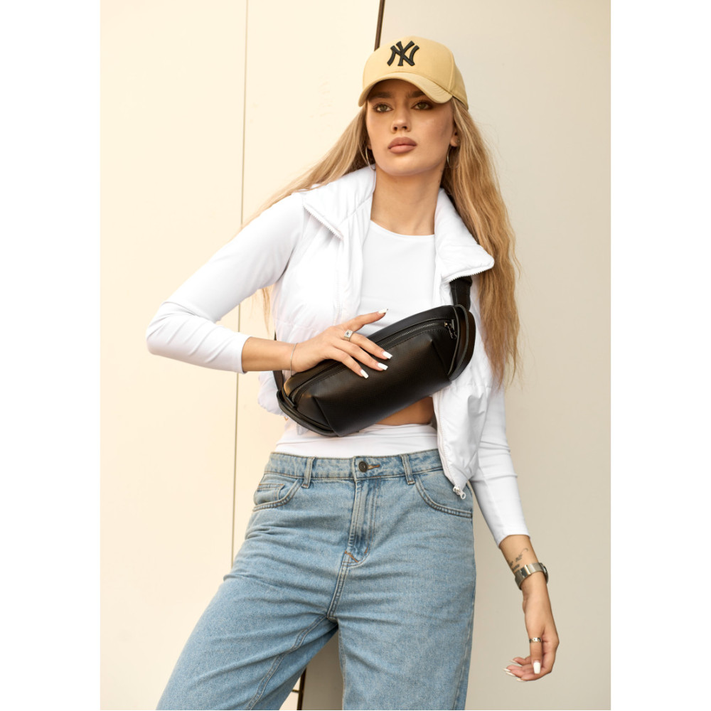 Жіноча сумка бананка Sambag Holster MSH чорна 36 × 14 × 4 см (87119131)