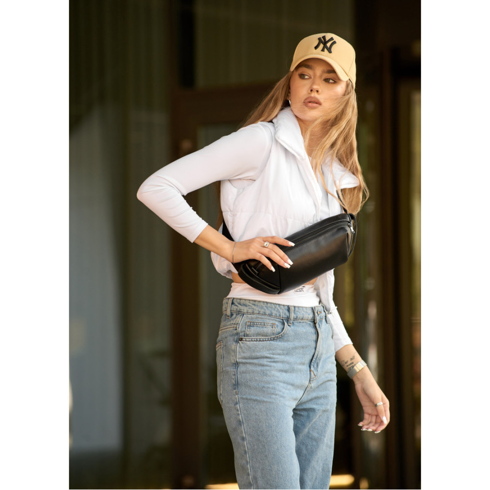 Жіноча сумка бананка Sambag Holster MSH чорна 36 × 14 × 4 см (87119131)