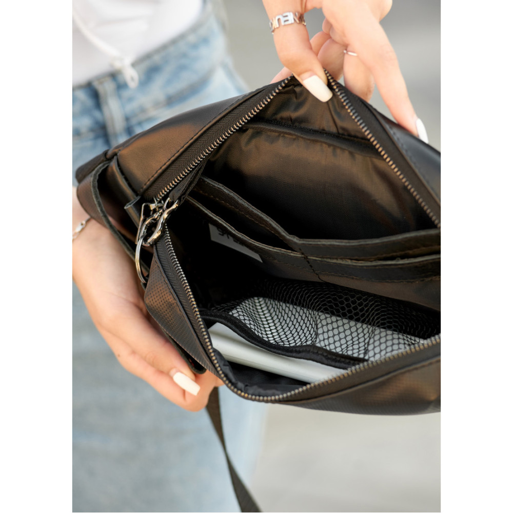 Жіноча сумка бананка Sambag Holster MSH чорна 36 × 14 × 4 см (87119131)