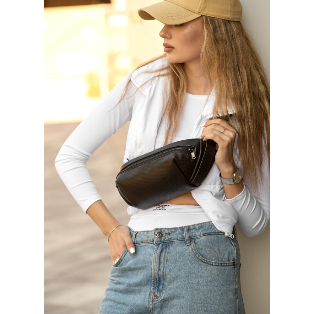 Жіноча сумка бананка Sambag Holster MSH чорна 36 × 14 × 4 см (87119131)