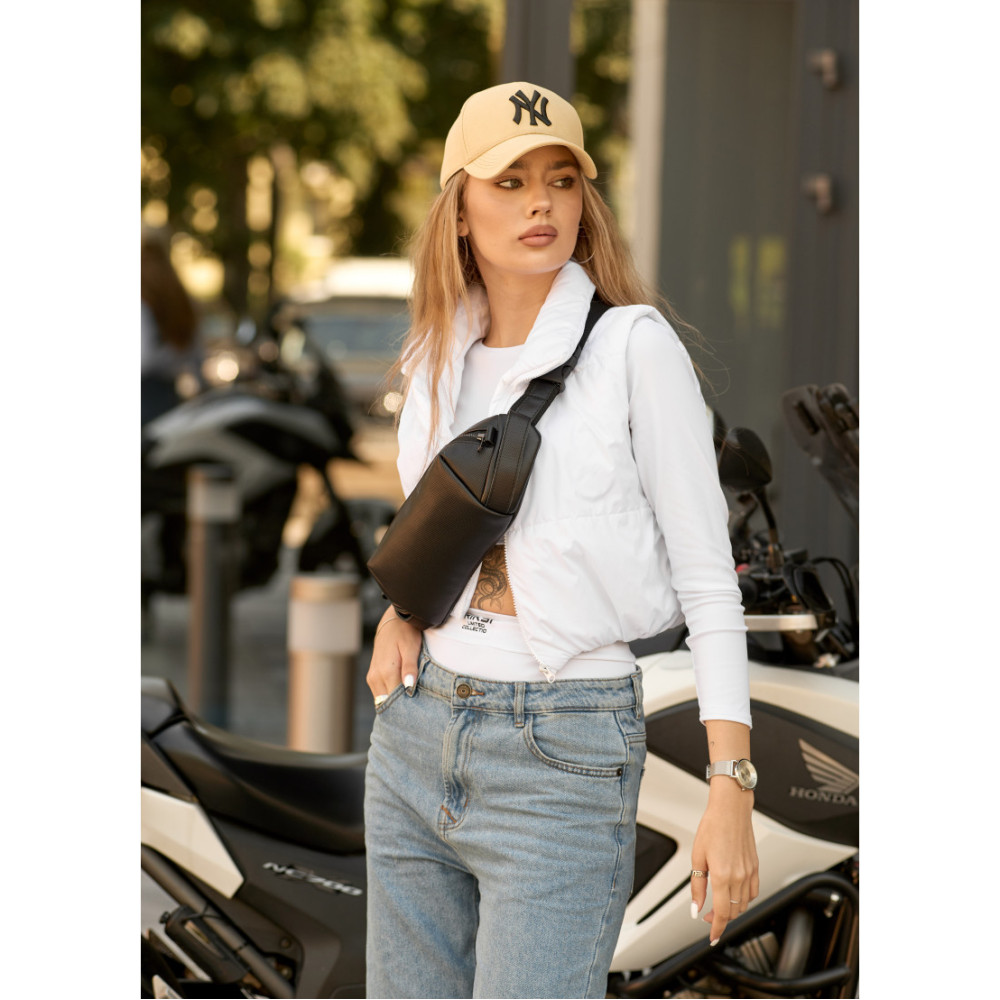 Жіноча сумка бананка Sambag Holster MSH чорна 36 × 14 × 4 см (87119131)