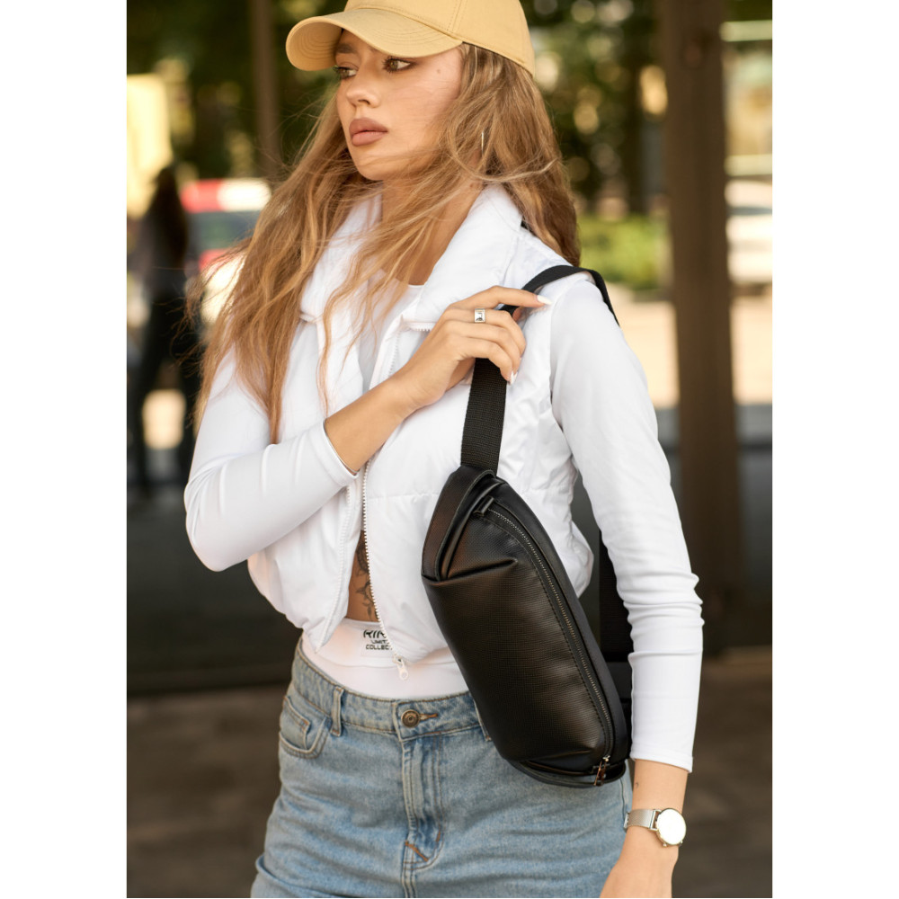 Жіноча сумка бананка Sambag Holster MSH чорна 36 × 14 × 4 см (87119131)