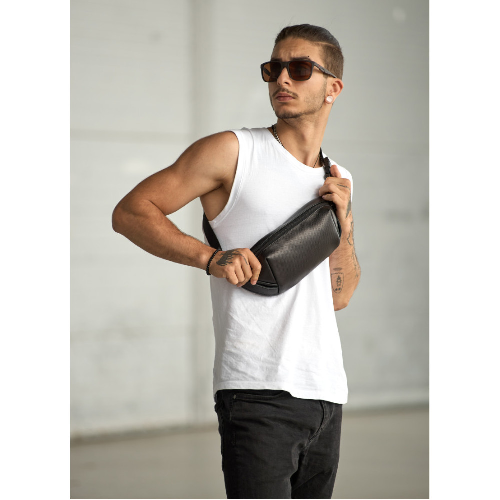 Мужская сумка бананка Sambag Holster MSH чорна 36 × 14 × 4 см (87119131m)