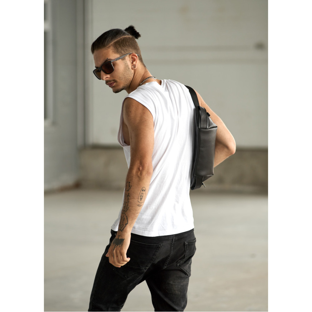 Мужская сумка бананка Sambag Holster MSH чорна 36 × 14 × 4 см (87119131m)