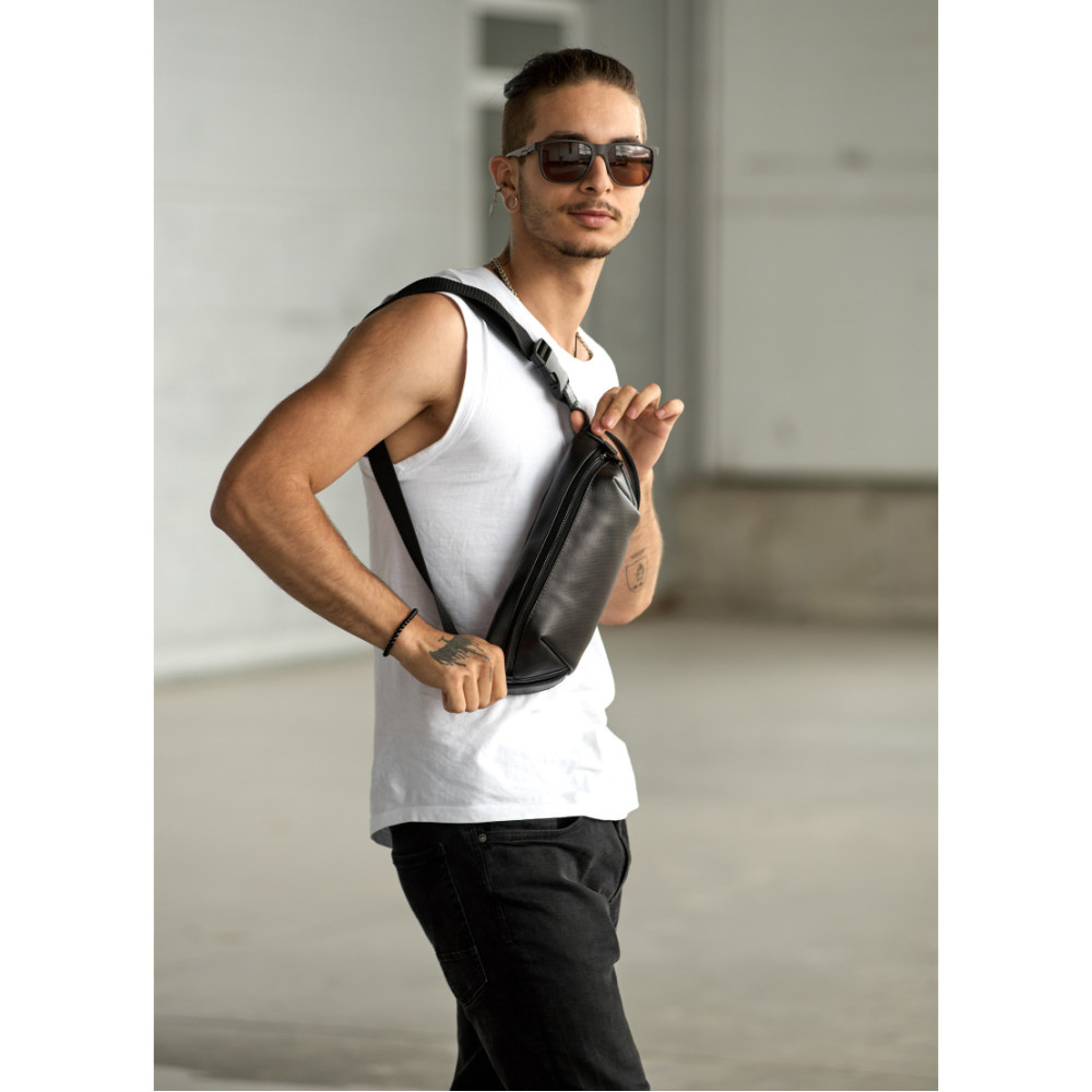 Мужская сумка бананка Sambag Holster MSH чорна 36 × 14 × 4 см (87119131m)