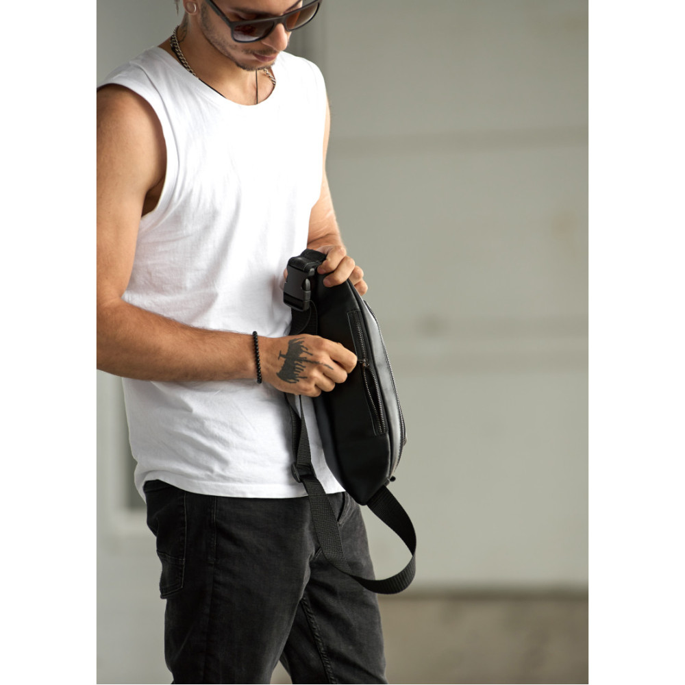 Мужская сумка бананка Sambag Holster MSH чорна 36 × 14 × 4 см (87119131m)