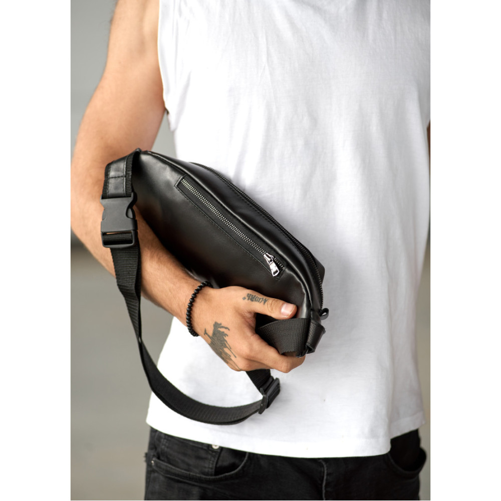 Мужская сумка бананка Sambag Holster MSH чорна 36 × 14 × 4 см (87119131m)
