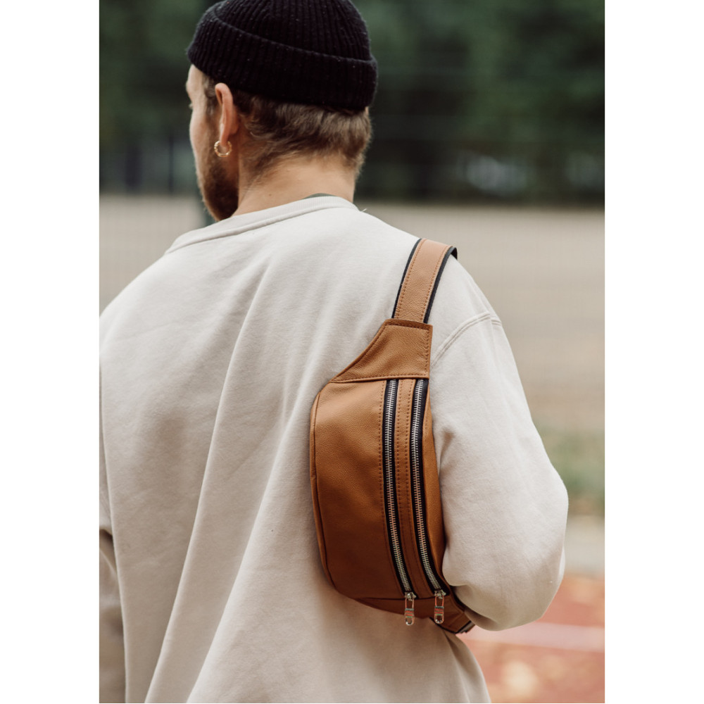 Поясна сумка бананка шкіряна Sambag Tirso BTSm натуральна руда шкіра 30.5 х 14 см (81333121wm)