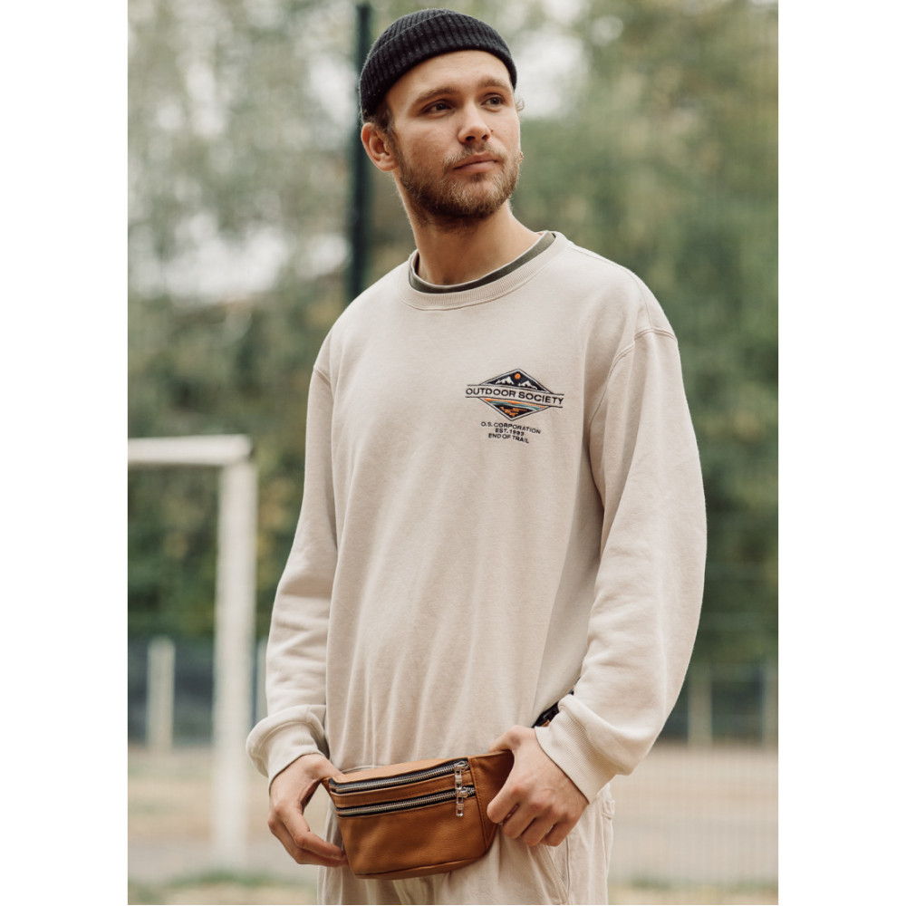 Поясна сумка бананка шкіряна Sambag Tirso BTSm натуральна руда шкіра 30.5 х 14 см (81333121wm)