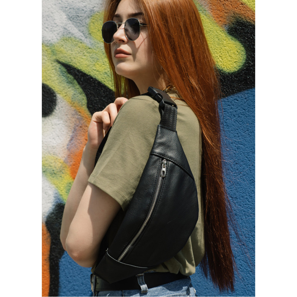 Поясна сумка бананка Sambag Soho BSS чорна 30.5 х 14 см (82113101)