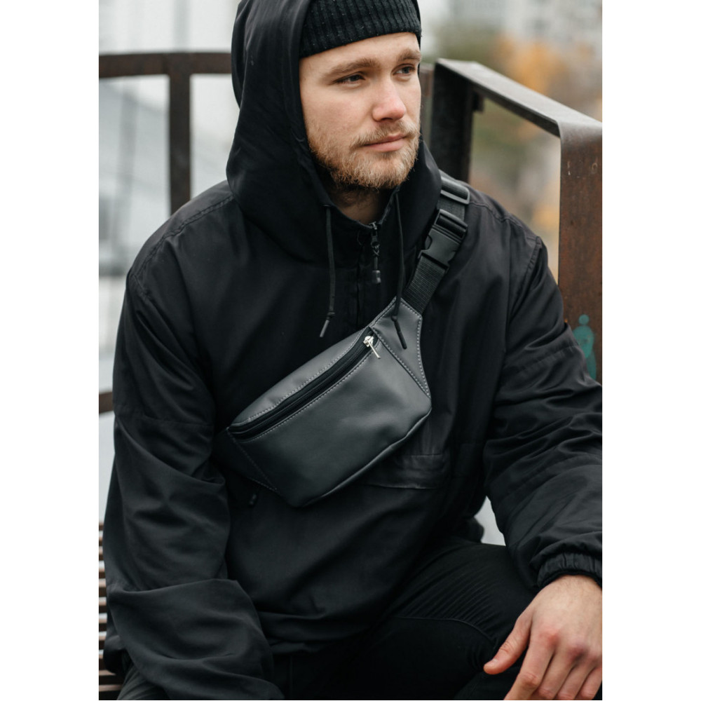 Поясна сумка бананка Sambag Tirso MSHm графітовий 31 х 12 х 5 см (80111009m)