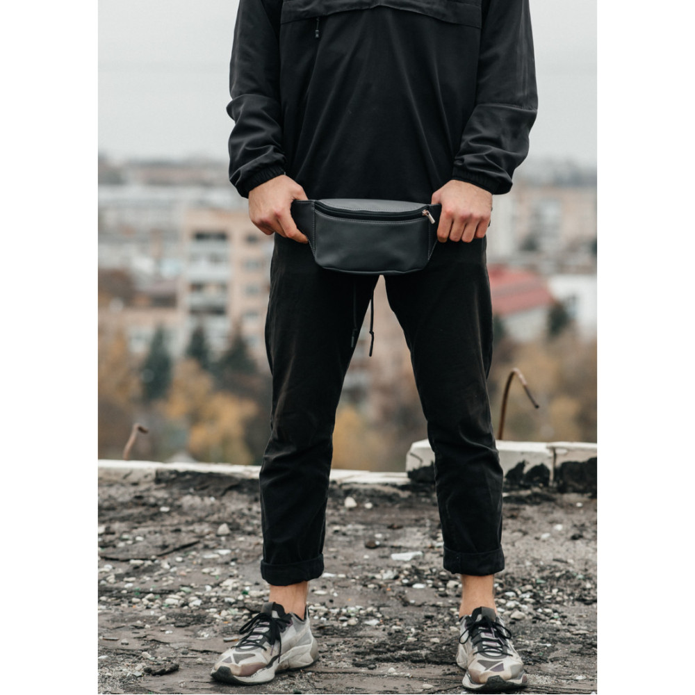 Поясна сумка бананка Sambag Tirso MSHm графітовий 31 х 12 х 5 см (80111009m)