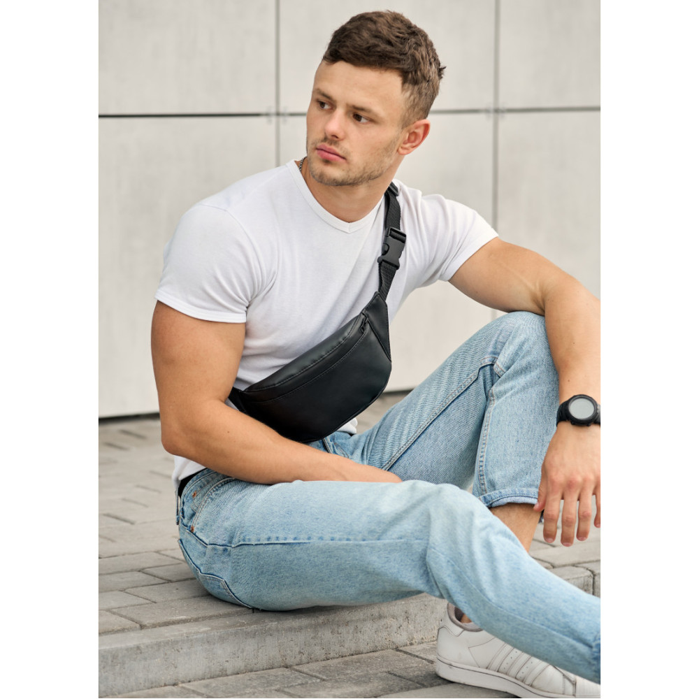 Поясна сумка бананка Sambag Tirso MSOm чорний 31 х 12 х 5 см (80119001m)
