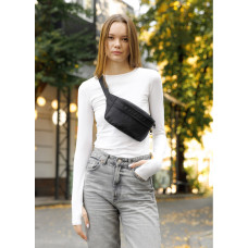 Женская сумка на пояс бананка Sambag Tirso черная тканевая 31×12×5 см (80331065)