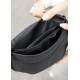 Женская сумка на пояс бананка Sambag Tirso черная тканевая 31×12×5 см (80331065)