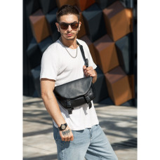 Мужская сумка бананка Sambag Tirso Zard черная 33 × 22 × 7 см (80551001m)
