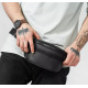 Чоловіча шкіряна сумка бананка Sambag Tirso BTTm чорна 31 × 12 × 5 см (81338001m)