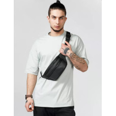 Чоловіча шкіряна сумка бананка Sambag Tirso BTTm чорна 31 × 12 × 5 см (81338001m)