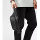 Чоловіча шкіряна сумка бананка Sambag Tirso BTTm чорна 31 × 12 × 5 см (81338001m)