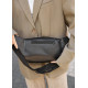 Большая женская кожаная сумка бананка Sambag Tirso Max черная 38×17×6 см (81341101)