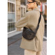 Большая женская кожаная сумка бананка Sambag Tirso Max черная 38×17×6 см (81341101)