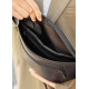 Большая женская кожаная сумка бананка Sambag Tirso Max черная 38×17×6 см (81341101)