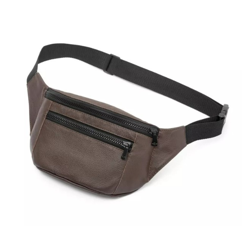 Чоловіча шкіряна сумка бананка Sambag Tirso Max коричнева шкіра 81341120
