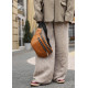 Большая женская кожаная сумка бананка Sambag Tirso Max рыжая 38×17×6 см (81341121)