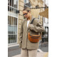 Большая женская кожаная сумка бананка Sambag Tirso Max рыжая 38×17×6 см (81341121)
