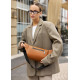 Большая женская кожаная сумка бананка Sambag Tirso Max рыжая 38×17×6 см (81341121)