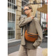 Большая женская кожаная сумка бананка Sambag Tirso Max рыжая 38×17×6 см (81341121)