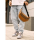 Большая мужская кожаная сумка на пояс бананка Sambag Tirso Max рыжая 38×17×6 см (81341121m)