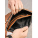 Большая мужская кожаная сумка на пояс бананка Sambag Tirso Max рыжая 38×17×6 см (81341121m)