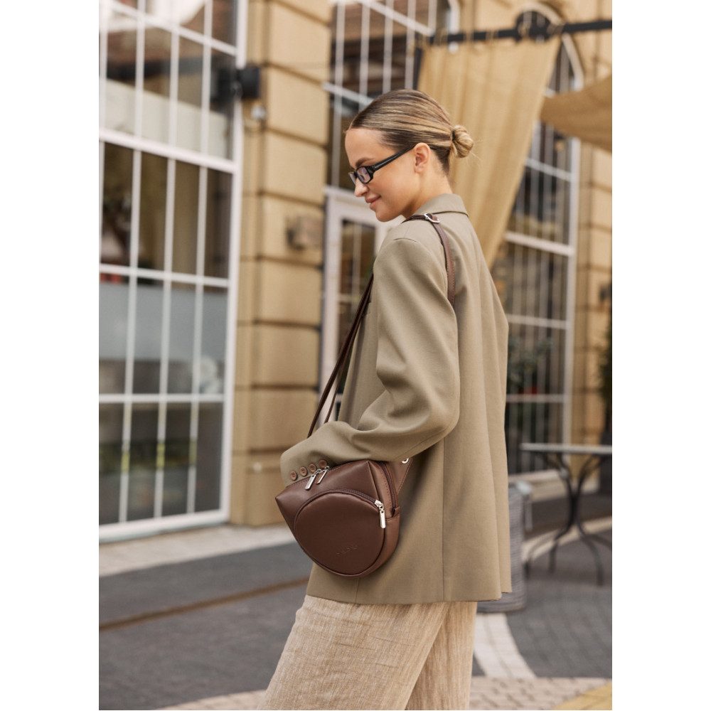 Женская кроссоди сумка бананка Sambag Sofi шоколад 20×18×5 см (88193020)