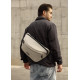 Чоловіча cумка-бананка під ноутбук Sambag Urban Laptop тепло-сіра 46 × 26 см (51411030m)