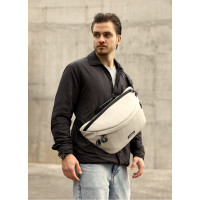 Мужская сумка-бананка под ноутбук Sambag Urban Laptop тепло-серая 46×26 см (51411030m)