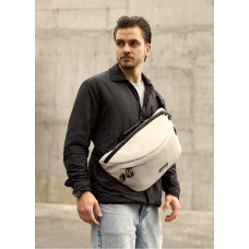 Мужская сумка-бананка под ноутбук Sambag Urban Laptop тепло-серая 46×26 см (51411030m)