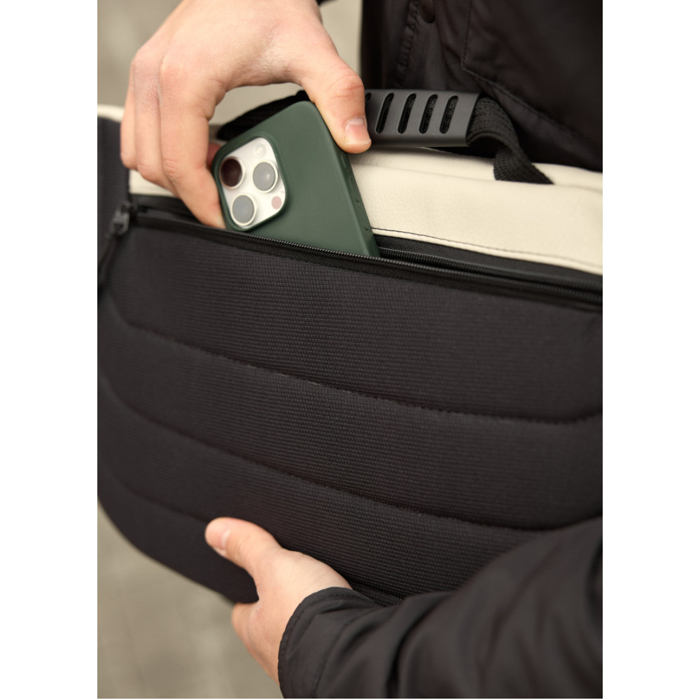 Чоловіча cумка-бананка під ноутбук Sambag Urban Laptop тепло-сіра 46 × 26 см (51411030m)