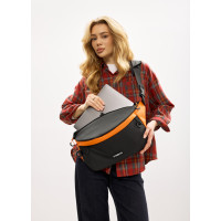 Жіноча cумка-бананка під ноутбук Sambag Urban Laptop чорно-помаранчева 46 × 26 см (51411129)